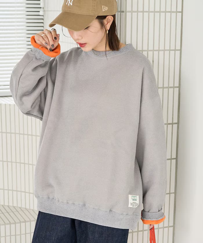 インレー 裏 シャギー ボンディング 配色 套頭衫【限定展開】