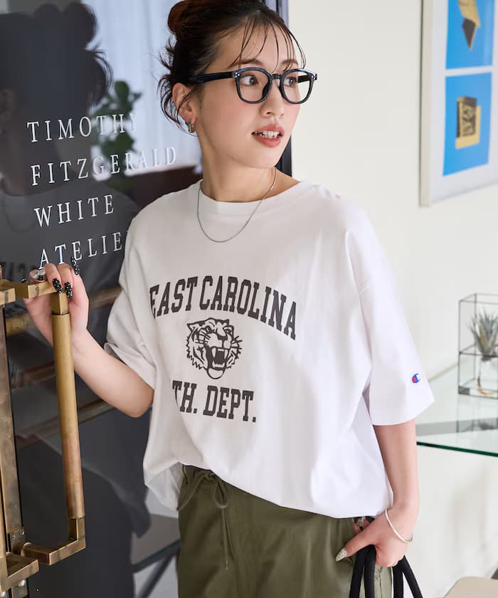 Champion × FREAK'S STORE 別注絨毛印花標誌半袖T恤【限定展開】