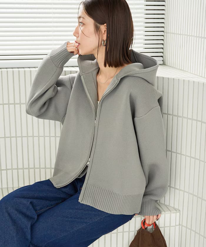 【新色追加】輕量針織衫 全拉鏈連帽衫【限定展開】
