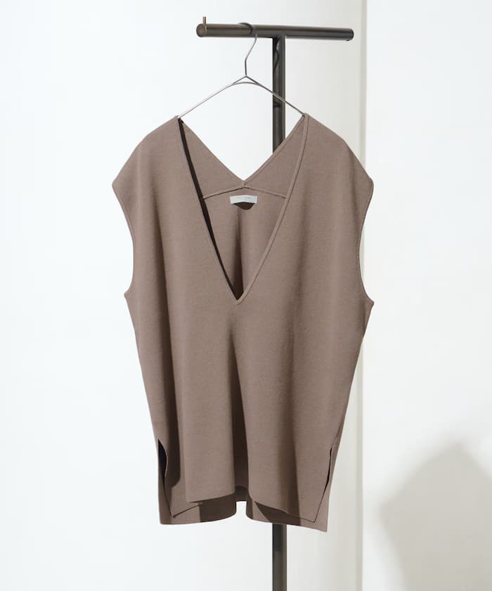 棉質混紡針織背心（套裝對應款）【限定展開】