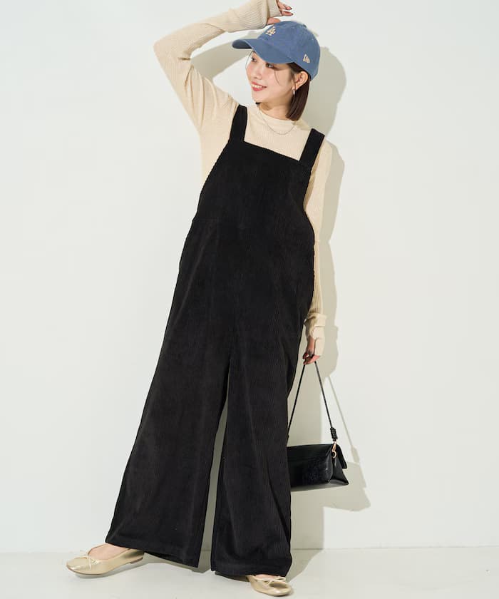 燈芯絨吊帶褲【限定展開】