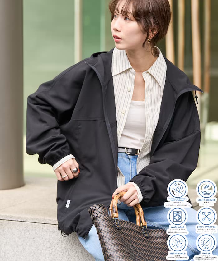 AiRide拉鏈連帽衫(撥水・UVカット・接觸冷感・吸水速乾・彈性)【限定展開】