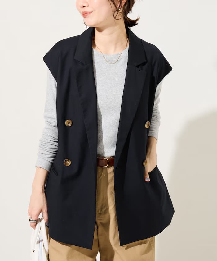 TR雙排釦背心(套裝對應)【限定展開】