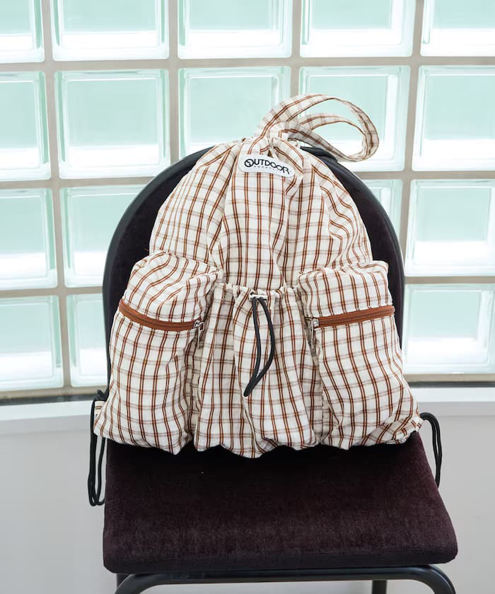 別注 格紋 口袋 ナップサック【限定展開】