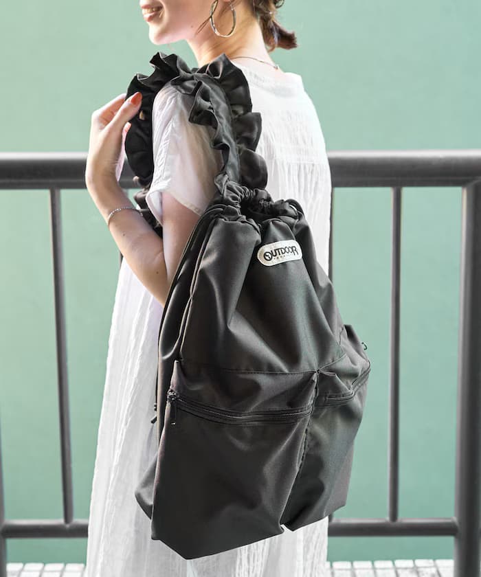 OUTDOOR PRODUCTS × FREAK'S STORE 限定別注荷葉邊皮帶ワンショルダー包包