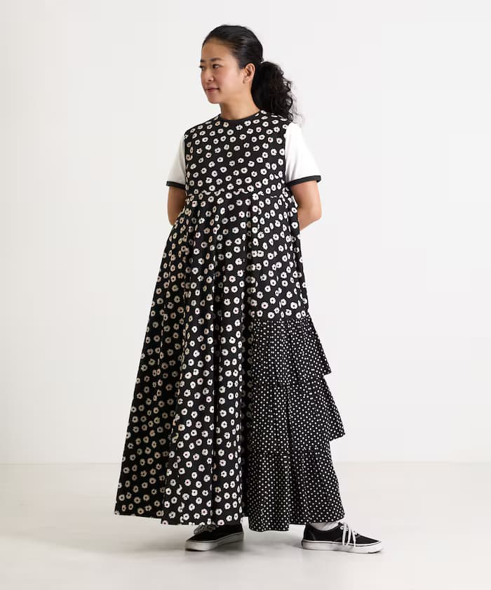 不對稱層次連身裙