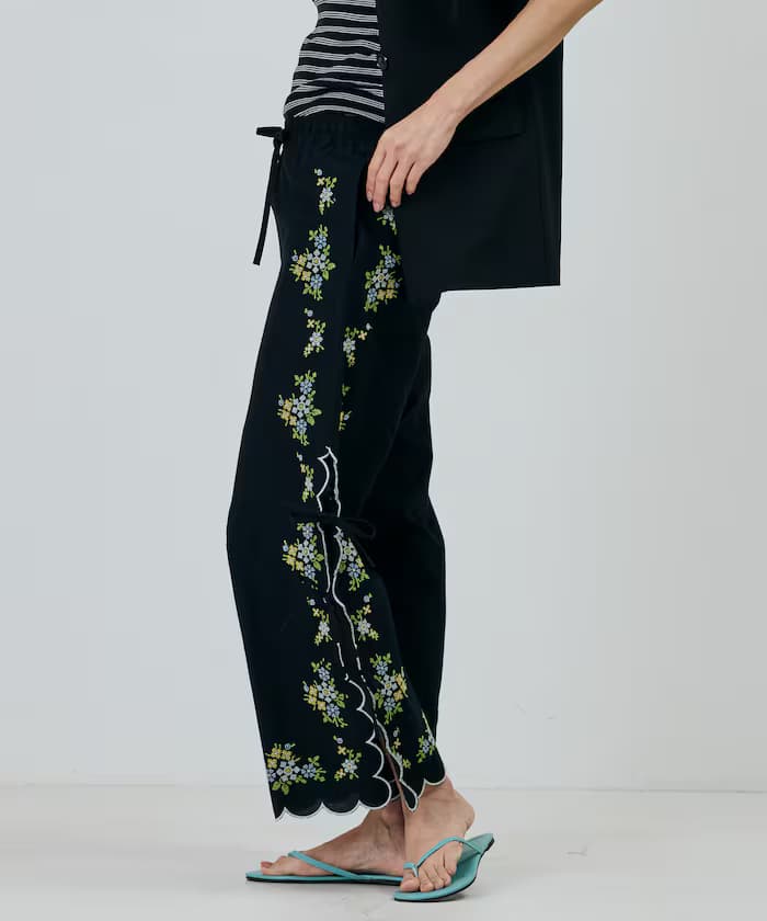 印度波浪花刺繡褲子