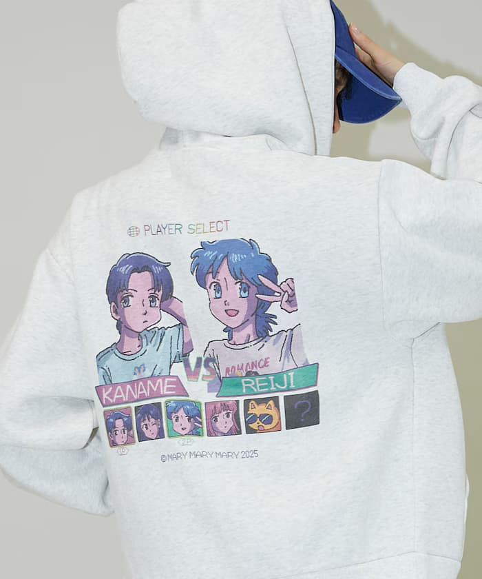 マリマリマリー×PUBLUX かなめvsレイジ 印花拉鏈衛衣連帽衫/裏起毛 【限定展開】
