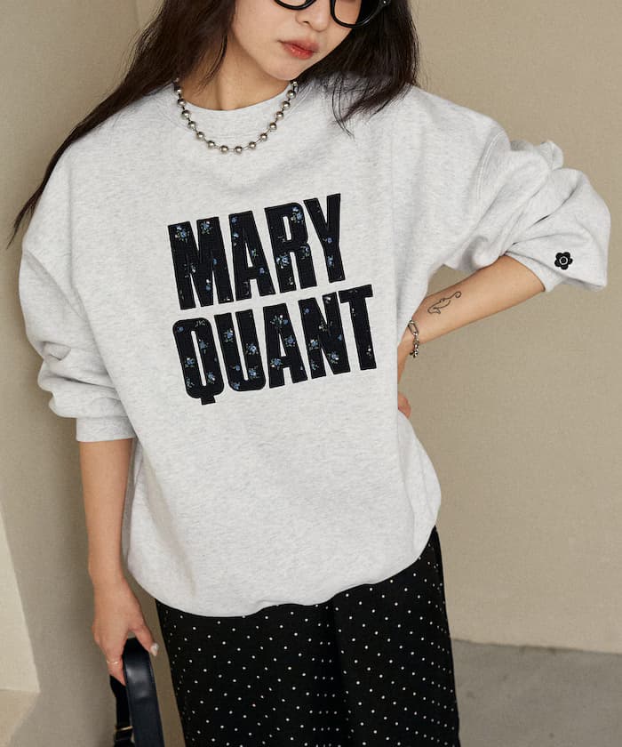 MARY QUANT×PUBLUX 花朵華夫格紋標誌衛衣 限定展開