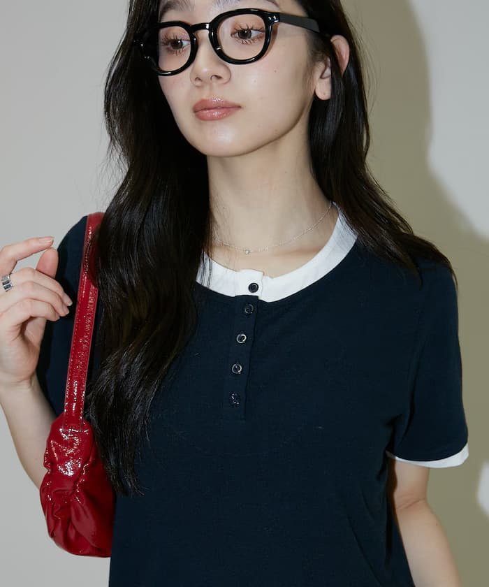 疊穿風 亨利領 T恤 限定展開