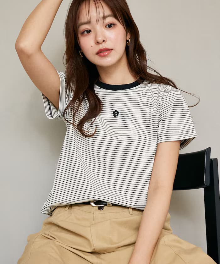 MARY QUANT × PUBLUX 限定款 一點刺繡Logo T恤