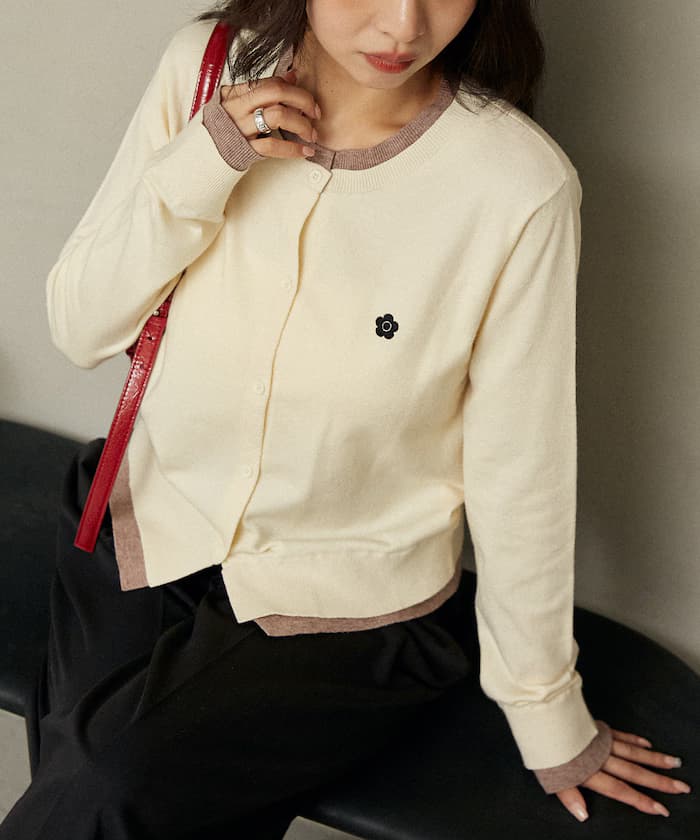 ＜新色追加＞ MARY QUANT 刺繡拼接風針織衫 限定展開