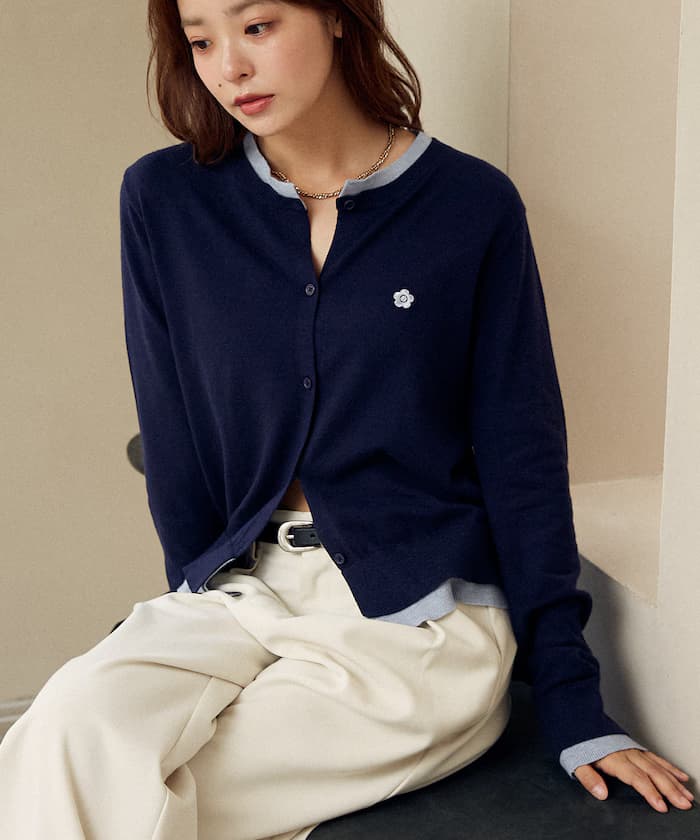 ＜新色追加＞ MARY QUANT 刺繡拼接風針織衫 限定展開