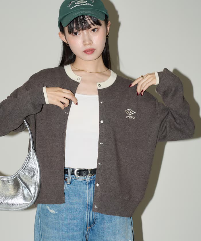 單點刺繡 撞色 針織開衫 限定展開