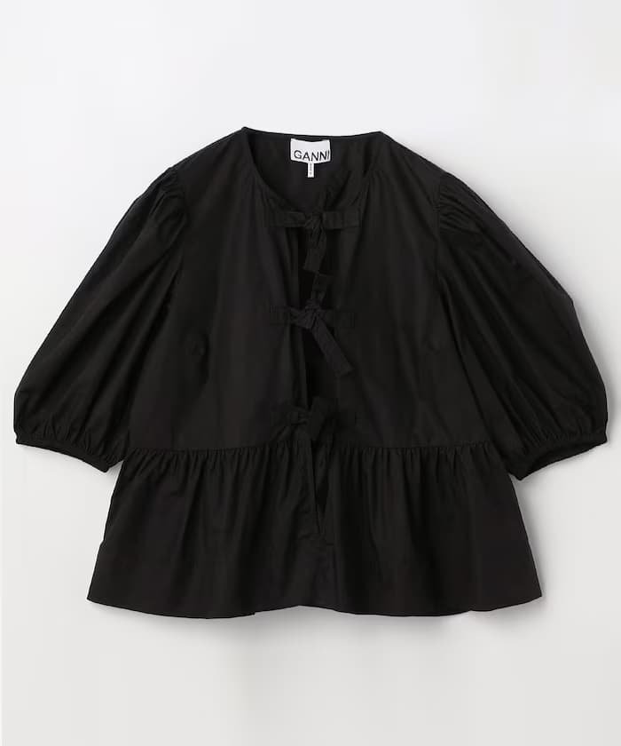 Cotton Poplin Peplum Blouse / F7364