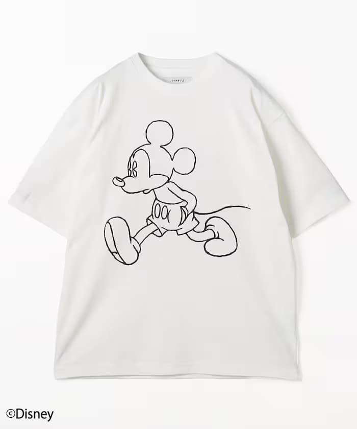 MICKEY MOUSE 刺繡前胸半袖T恤 / JT261C42