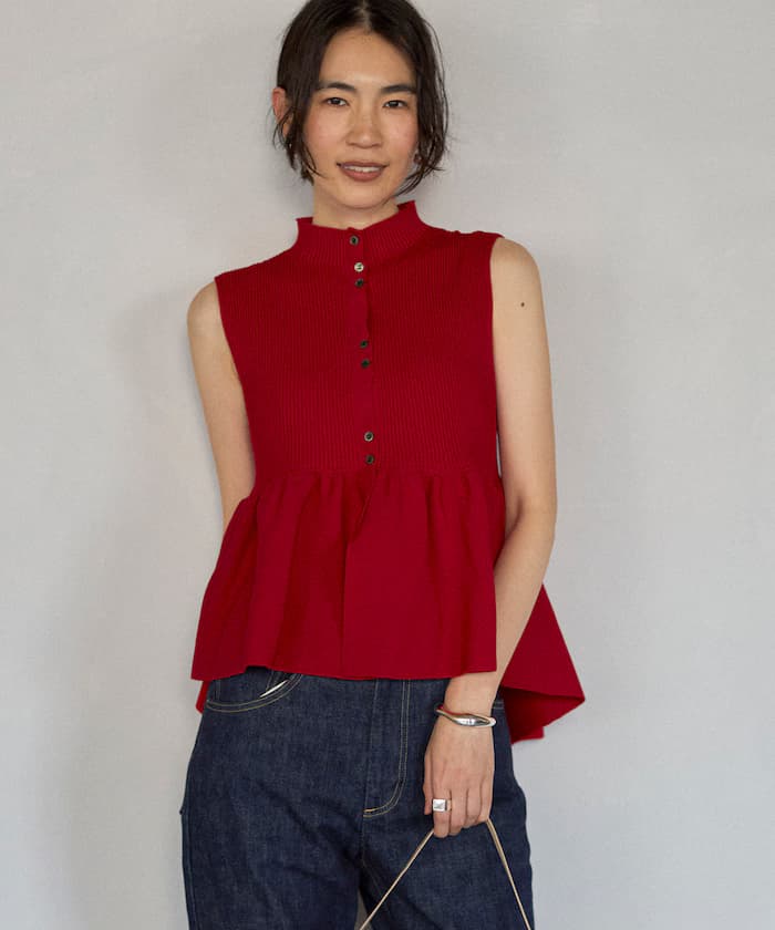 【3月11日12:00發售】日本製 ホールガーメント 荷葉邊背心