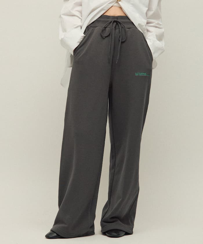 MA 基本款標誌刺繡鬆緊寬版褲子／裏毛衛衣褲子