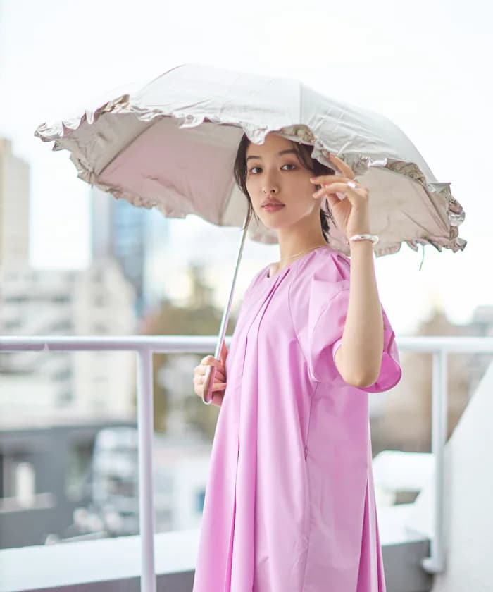 荷葉邊晴雨兼用折疊傘 UV加工遮光遮熱