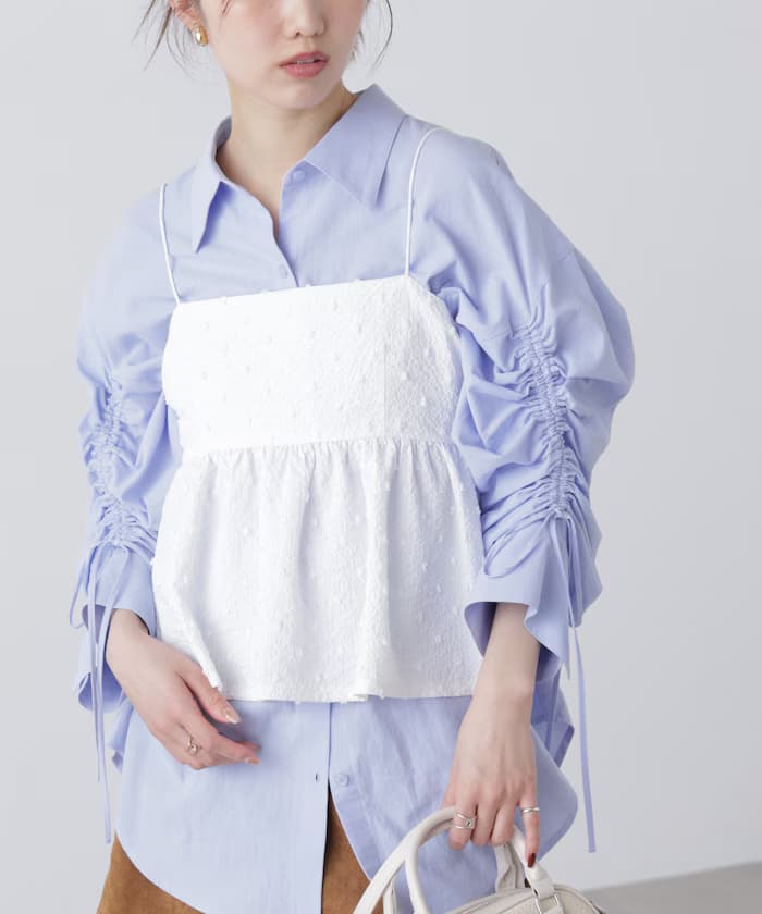 圓點提花細肩帶背心