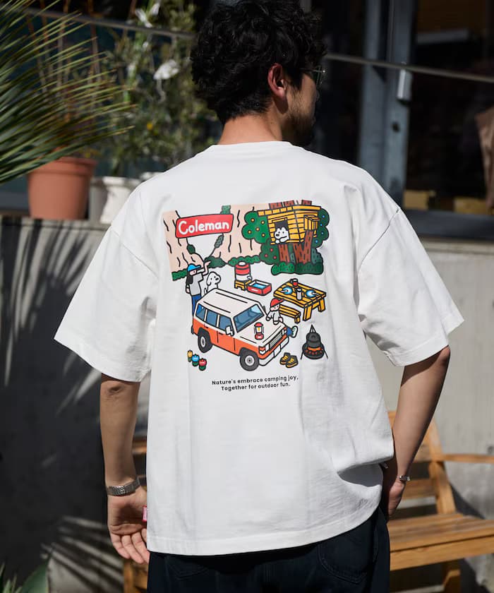 Coleman×matsui×FREAK'S STORE 聯名限定 背面印花 圓領T恤/Rocky Camping