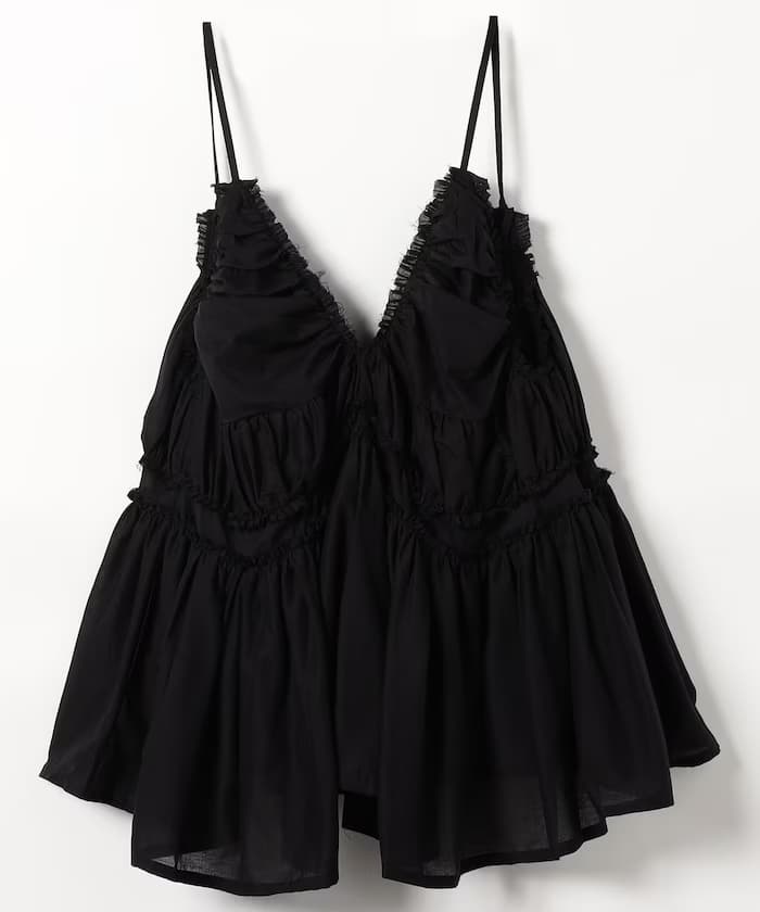 frill gather volume camisole